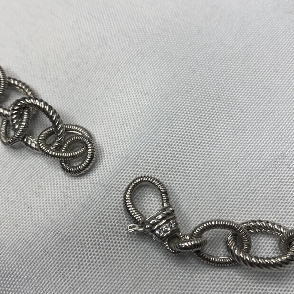 Judith Ripka .925 necklace to wear plain or add enhancer - Picture 3 of 5